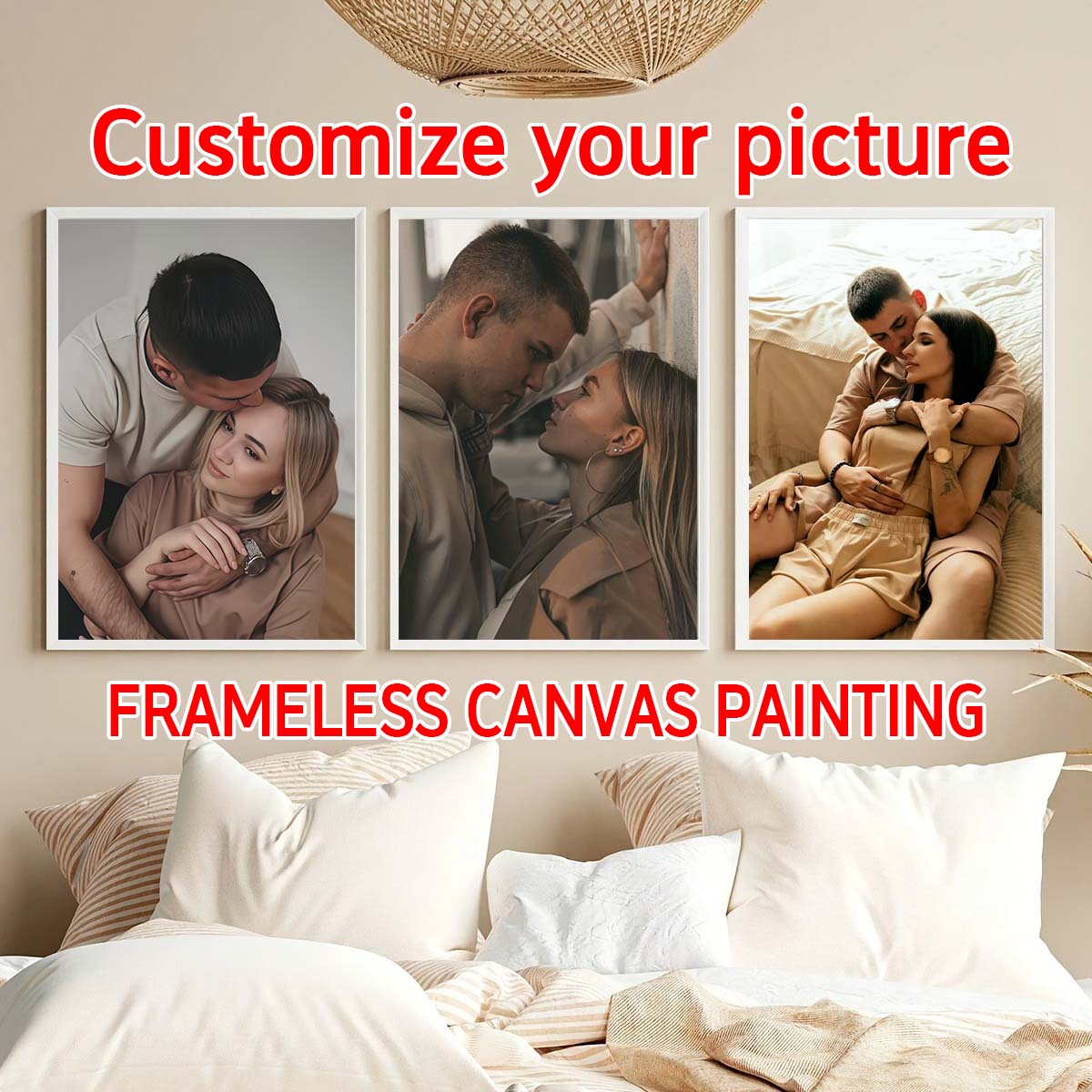 Home Textiles - Triptych - 2D custom photo wooden