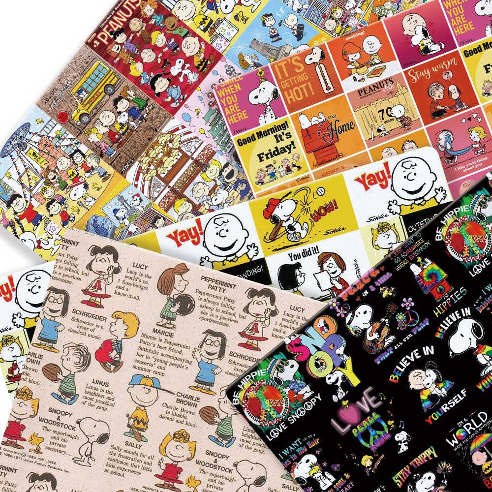 Home Textiles Curtains - TAKARA TOMY Snoopy fabric140x50CM Cartoon printed