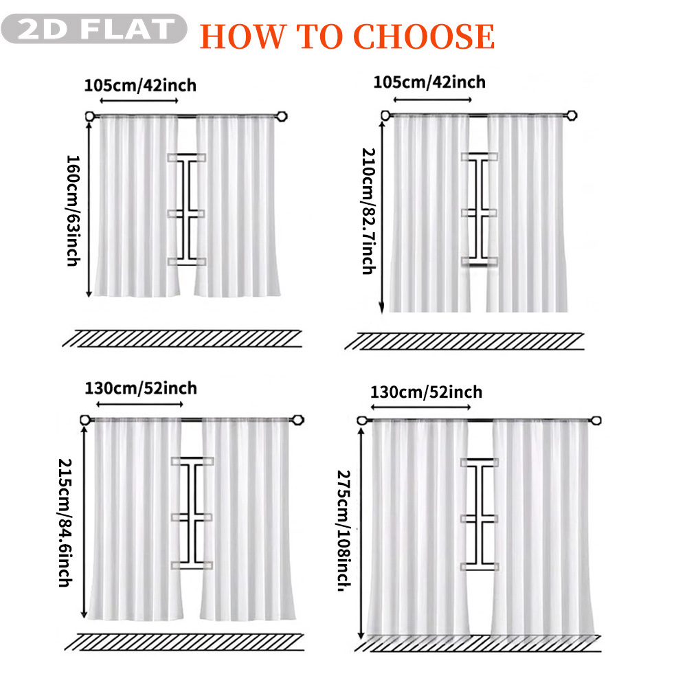 Custom 2D Flat 2pcs Sheer Curt - Home Textiles recension och pris